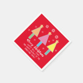 Kerstboom - Gepersonaliseerde naam Cute Red Paper Servet (Hoek)