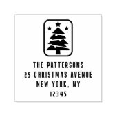 Kerstboom Gepersonaliseerde Naam Retouradres Zelfinktende Stempel (Design)