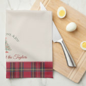 Kerstboom Gepersonaliseerde Naam Rode Kerst Theedoek (Quarter Fold)