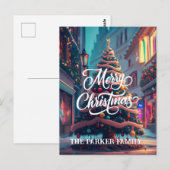 Kerstboom gepersonaliseerde naam Wenskaarten Briefkaart (Voorkant / Achterkant)