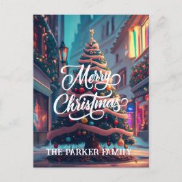 Kerstboom gepersonaliseerde naam Wenskaarten Briefkaart