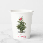 Kerstboom gepersonaliseerde Waterverf Papieren Bekers (Achterkant)