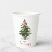 Kerstboom gepersonaliseerde Waterverf Papieren Bekers (Voorkant)