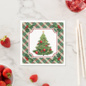Kerstboom geruit met hulst servet (Insitu)