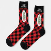 Kerstboom geruit patroon sokken (Links)