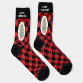 Kerstboom geruit patroon sokken (Rechts)
