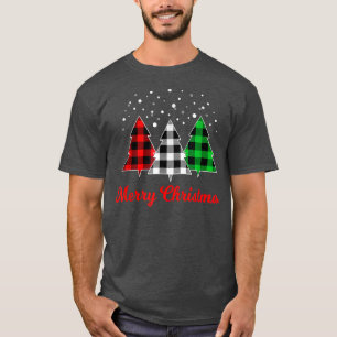 Kerstboom geruit rood groen wit Boom Kerstmis T-shirt