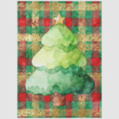 Kerstboom geruite decoupagepapier TMF26 Tissuepapier (Voorkant)