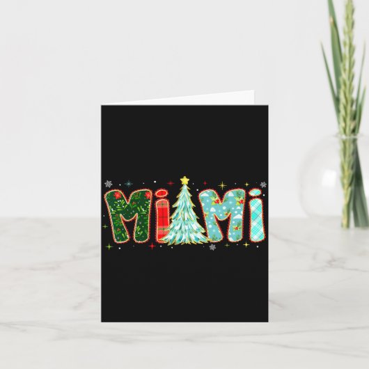 Kerstboom geruite Mimi esthetische moeder Mama Kaart (Voorkant)