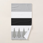 Kerstboom geruite patroon op witte strepen grijs bad handdoek (Handdoek)