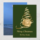 Kerstboom Geschenk Plat Nieuwjaarskaart Feestdagenkaart (Voorkant / Achterkant)