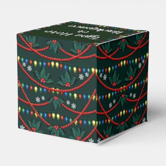 Kerstboom geschenkdoos Gepersonaliseerde vakantied Bedankdoosjes (Achterkant)