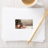Kerstboom Geschenken Bokeh Etiket (Insitu)