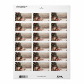Kerstboom Geschenken Bokeh Etiket (Full Sheet)