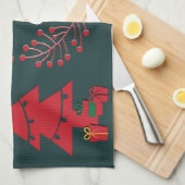 Kerstboom, geschenken en geschreeuw theedoek (Quarter Fold)