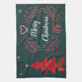 Kerstboom, geschenken en geschreeuw theedoek (Verticaal)