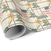 Kerstboom, geschenken en strepen inpakpapier (Rol Hoek)