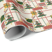 Kerstboom, geschenken en strepen inpakpapier (Rol Hoek)