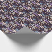 Kerstboom, geschenken en strepen inpakpapier (Hoek)