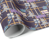 Kerstboom, geschenken en strepen inpakpapier (Rol Hoek)