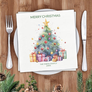 Kerstboom Geschenken Groen Feest Servet