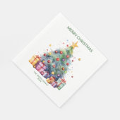 Kerstboom Geschenken Groen Feest Servet (Hoek)