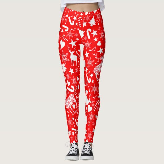 kerstboom, geschenken, snoepriet en decoraties leggings (Voorkant)