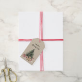 Kerstboom Geschenken Teddibeer Cadeaulabel (Met Touw)
