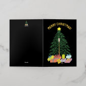 Kerstboom gevouwen folie feestdagenkaart (Buiten Laag)