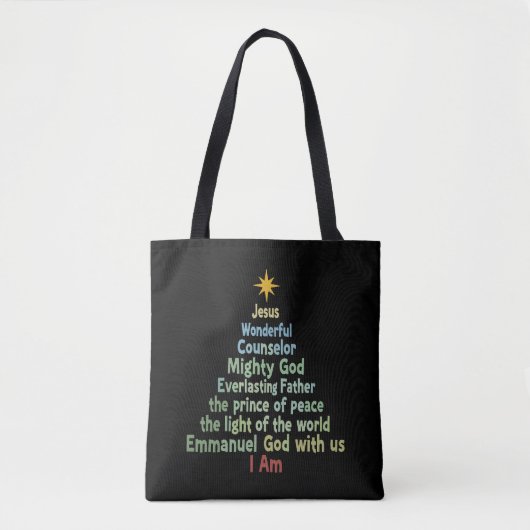 Kerstboom Gift Geloof Christelijke feestdag Vrolij Tote Bag (Voorkant)