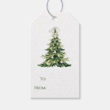 Kerstboom Gift Label met boog | Vakantie Cadeau