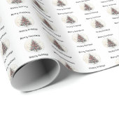 Kerstboom Gift Wrap, Vrolijk Kerstfeest, Harten, Cadeaupapier (Rol Hoek)
