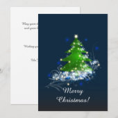 Kerstboom glanzend bloemencadeau flat vakantie Kaa Feestdagenkaart (Voorkant / Achterkant)