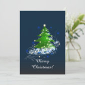 Kerstboom glanzend bloemencadeau flat vakantie Kaa Feestdagenkaart (Staand voorkant)