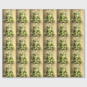 Kerstboom glanzend inpakpapier vintage (Vlak)