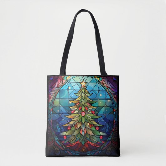 Kerstboom Glas in lood Tote Bag (Voorkant)