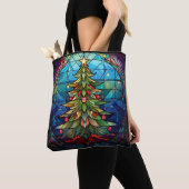 Kerstboom Glas in lood Tote Bag (Dichtbij)