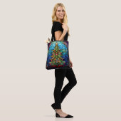 Kerstboom Glas in lood Tote Bag (Op model)