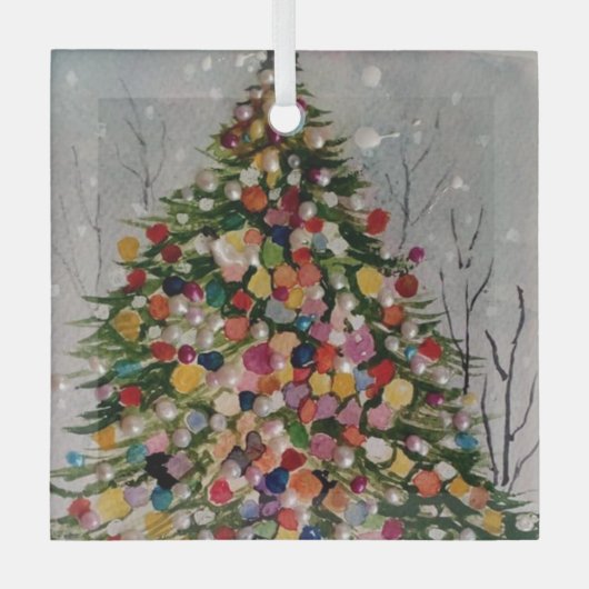 Kerstboom- Glas Ornament (Voorkant)