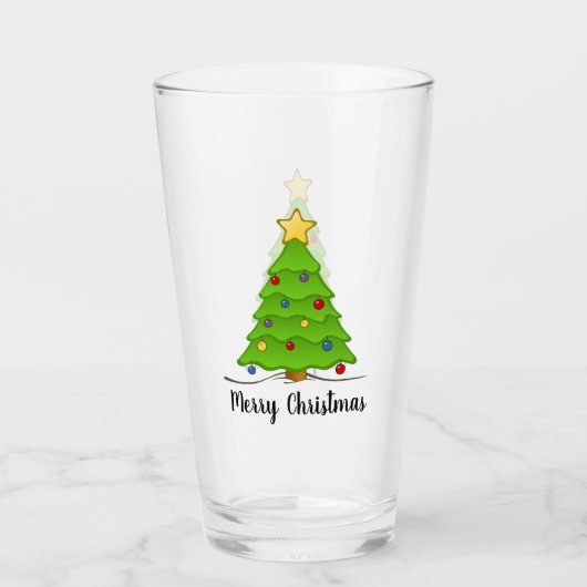 Kerstboom glazen beker (Voorkant)