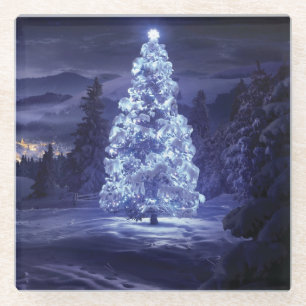 kerstboom glazen onderzetter