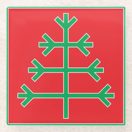 kerstboom glazen onderzetter (Voorkant)
