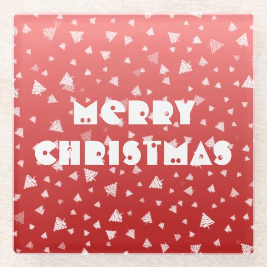 kerstboom glazen onderzetter (Voorkant)