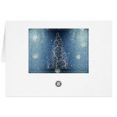 Kerstboom Glitter en Sneeuwvlokken | Blauw (Achterkant Horizontaal)