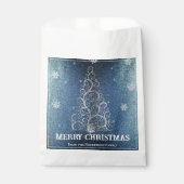 Kerstboom Glitter en Sneeuwvlokken | Blauw Bedankzakje (Voorkant)