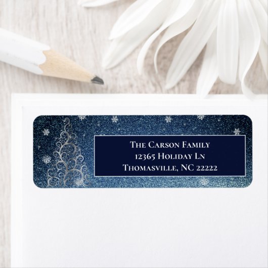 Kerstboom Glitter en Sneeuwvlokken | Blauw Etiket (Insitu)