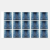 Kerstboom Glitter en Sneeuwvlokken | Blauw Labels (Vel)