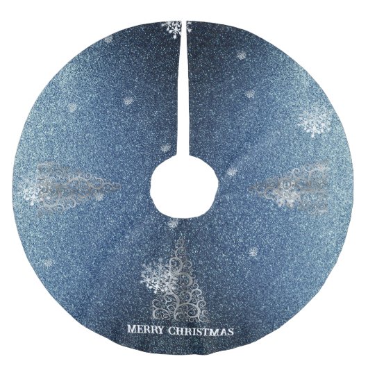 Kerstboom Glitter en Sneeuwvlokken | Blauw Rok (Voorkant)