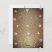 Kerstboom Glitter en Sneeuwvlokken | Goud Feestdagenkaart (Achterkant)