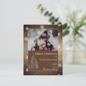 Kerstboom Glitter en Sneeuwvlokken | Goud Feestdagenkaart (Staand voorkant)